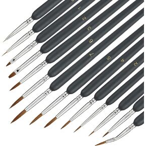 مجموعة فرشاة الطلاء الأكريليك أووكو صخور لطلاءات الطلاء الطلاء الزيت لكل من البالغين والأطفال 6pcs نايلون فرشاة أسود مقبض in Kuwait