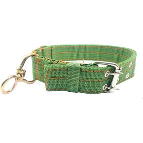 Cattle Collar Adjustable Sheep Neck Strap Thick Canvas Four-Layer Nylon Thickened Collar Collar with 2-Rows Metal Buckle and Ring Metal Buckle Traction Chain for Farm Animals Pets (37"~53.1")
