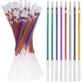 NUOBESTY 50Pcs Gel Pens Refills Glitter Gel Pens Refills Neon Gel Pen Refills Coloring Pens Refills Flash Refills for Crafting Drawing Adult Coloring Book (Assorted Colors)
