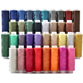 BlesSew Sewing Threads for Sewing Machine and Hand Stitching in Storage Gift Package – 36 Assortment Colors on Spools of 150 Yards Each - Include Black and White