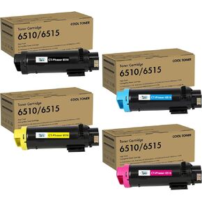 Phaser 6510 Toner Cartridge Compatible for Xerox Phaser 6510 for 6515 6510DNI 6510DN 6510N 6510DNM WorkCentre 6515DNI 6515DN 6515DNM 6515N Printer Extra High Capacity 4 Color Set