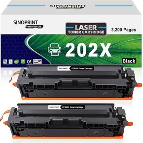 Toner Cartridge Replacement for HP 202X CF500X CF500A 202A Black Use for HP Pro MFP M281fdw M281cdw M254dw M281fdn 281fdw M254 M281 Printer Toner (2 Packs Black)