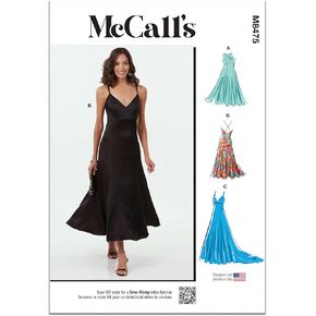 McCall's Women's Evening Gown Dresses Sewing Pattern Packet, Design Code M8475, 20W-22W-24W-26W-28W, Multicolor