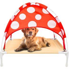 BigMouth Inc Elevated Canopy Bed for Dogs, Raised Outdoor or Indoor Pet Cot - Watermelon, Medium