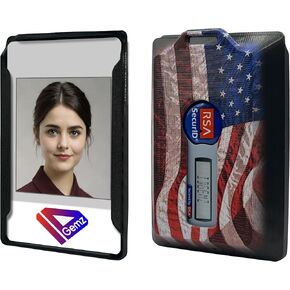 American Flag Badge Holder for RSA SecurID Token - Holds up to 3 Badges (Holds 1 Token)