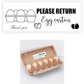 500 Pcs Please Return Egg Carton Labels 1 x 2.65 Inch Farm Fresh Eggs Carton Labels Egg Stickers Egg Packaging Stickers Chicken Egg Cartons Stickers