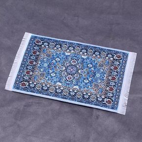 Blue 1/12 Miniature Rugs and Carpet Dollhouse Decoration Accessories, Décor, Decorations