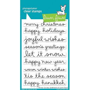 Lawn Fawn Clear Stamps 4"X6"-Winter Scripty Sentiments