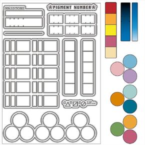 CRASPIRE Color Swatches Clear Rubber Stamps Palette Reusable Transparent Silicone Stamp Seals for DIY Scrapbooking Photo Album Decorative Cards Making Stamp Sheets Film Frame