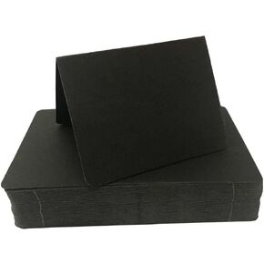 Black Blank Tent Table Place Cards Pack of 50pcs Blank Folded Seat Assignment Setting Card,Banquet Party Event, 3.5x 2.7 Inch