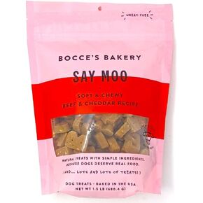 قل يعامل موو الكلب. Bocces Bakery. وصفة لينة ومضغ وشيدر. 1.5 رطل