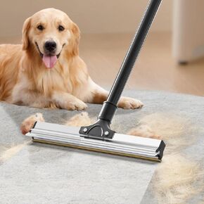 فرشاة سجادة محدثة لشعر الحيوانات الأليفة 2 في 1 Dog Cat Carpet Hair Tool ، 50 "قابلة للتعديل طويلة المقبض Bet Hair Broom للأثاث ، والأريكة ، والسجاد ، والسجاد ، الحصير