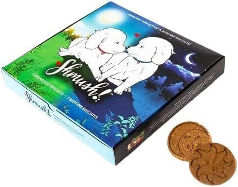 Breakfast & Bedtime Biscuits for Dogs, Pet Wellness Treats, 100% Natural Non-GMO, Made in USA in Saudi Arabia