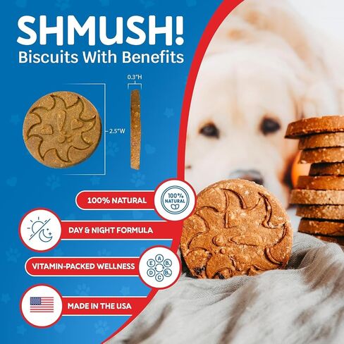Breakfast & Bedtime Biscuits for Dogs, Pet Wellness Treats, 100% Natural Non-GMO, Made in USA in Saudi Arabia