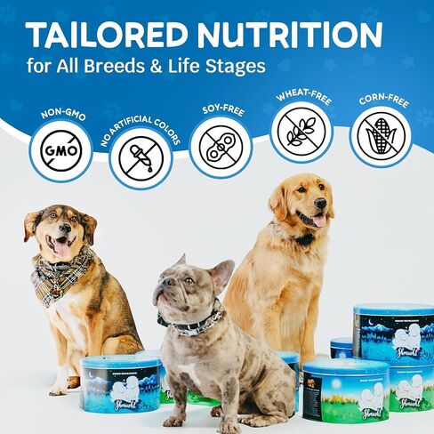Breakfast & Bedtime Biscuits for Dogs, Pet Wellness Treats, 100% Natural Non-GMO, Made in USA in Saudi Arabia