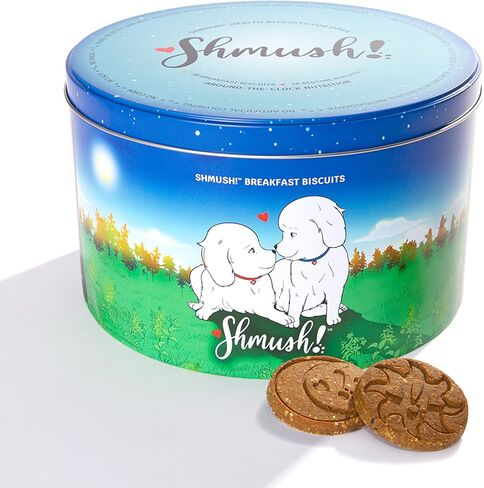 Breakfast & Bedtime Biscuits for Dogs, Pet Wellness Treats, 100% Natural Non-GMO, Made in USA in Saudi Arabia