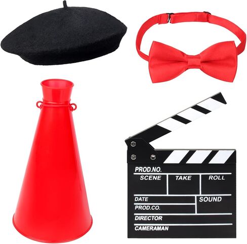 Yewong 4 Pieces Kids Director Costume Accessories Set for Filmmaker Awards Career Day Dress up Movie Night Party Supplies in Kuwait