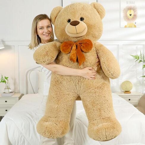 MorisMos Giant Teddy Bear 4 ft Stuffed Animal for Girlfriend,Cuddly Stuffed Big Bear Plush Toy for Valentines,47 inches Big Stuffed Animal Bear Christmas Baby Shower for Boyfriend,Wife,Children in Saudi Arabia