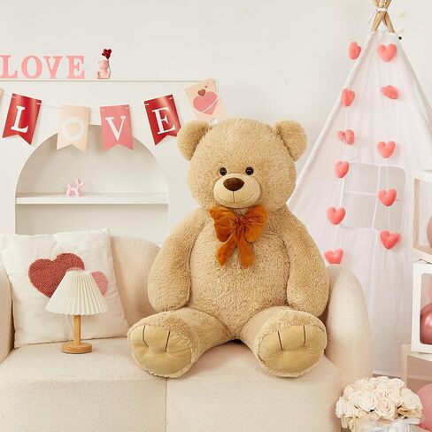 MorisMos Giant Teddy Bear 4 ft Stuffed Animal for Girlfriend,Cuddly Stuffed Big Bear Plush Toy for Valentines,47 inches Big Stuffed Animal Bear Christmas Baby Shower for Boyfriend,Wife,Children in Saudi Arabia