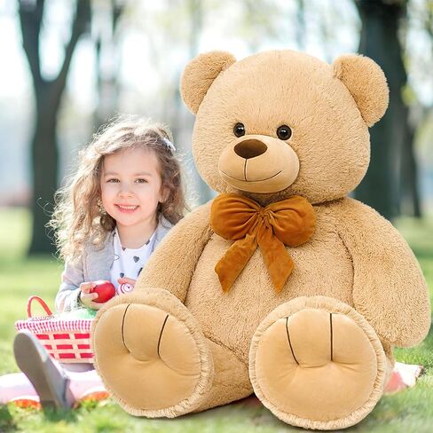 MorisMos Giant Teddy Bear 4 ft Stuffed Animal for Girlfriend,Cuddly Stuffed Big Bear Plush Toy for Valentines,47 inches Big Stuffed Animal Bear Christmas Baby Shower for Boyfriend,Wife,Children in Saudi Arabia