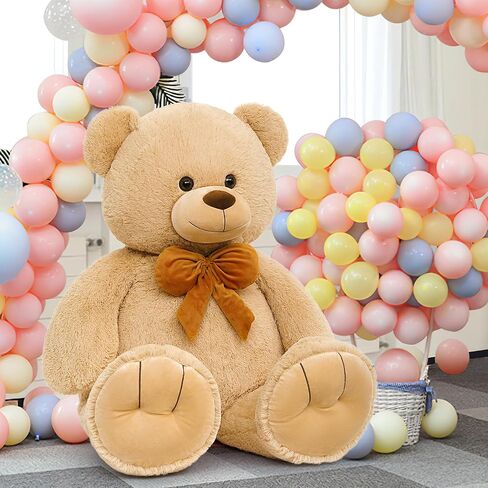 MorisMos Giant Teddy Bear 4 ft Stuffed Animal for Girlfriend,Cuddly Stuffed Big Bear Plush Toy for Valentines,47 inches Big Stuffed Animal Bear Christmas Baby Shower for Boyfriend,Wife,Children in Saudi Arabia