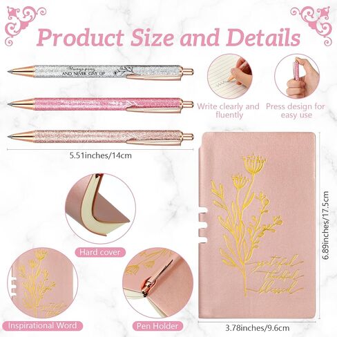 Nuogo 7 Pcs Christian Gifts Aesthetic Coffee Mugs Inspirational Religious Makeup Bag A6 Leather Journal Ballpoint Pens Appreciation Gift for Church Sunday School Women Mom Godmother(Purple) in Saudi Arabia