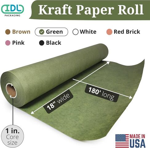 High-Density Kraft Paper Roll - 18" x 2160" (180 ft) - White Wrapping Paper for Craft, Gift Wrapping, Moving & School - IDL Packaging in Saudi Arabia