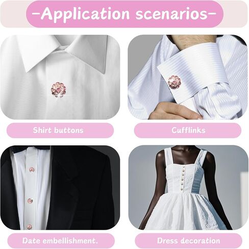 Button Covers 4 Sets Rhinestone Buttons, 10 Pcs 18L 11.5MM 15/32" Sewing Buttons, Silver White Crystal Buttons for Women Men Suitable Sewing DIY and Holiday Decoration Embellishments in Saudi Arabia