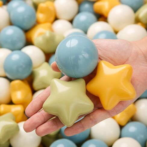 TRENDPLAY Star Ball Pit Balls 50 100 200 500 for Toddlers - Ball Pit Ball Shapes Plastic Balls for Boys Girls Ball Pit Fun, Birthday Party, Christmas Decoration in Saudi Arabia