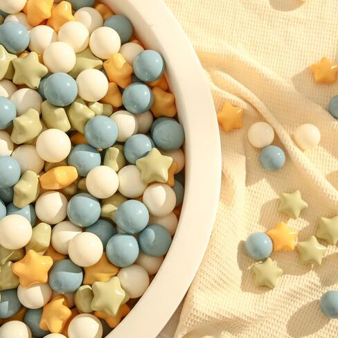 TRENDPLAY Star Ball Pit Balls 50 100 200 500 for Toddlers - Ball Pit Ball Shapes Plastic Balls for Boys Girls Ball Pit Fun, Birthday Party, Christmas Decoration in Saudi Arabia