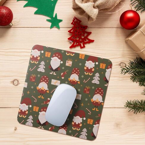 SenseAGE Slim Mouse Pad for Home/Office - Holiday Santa Mouse mat, Full Print Santa Mouse Pad, Non-Slip Lightweight&Precision-Optimized Portable Christmas Pink Mouse Pad, 8.66" x 8.66" (Jolly Santa) in Kuwait