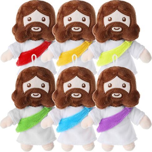 Barydat 6 Pcs 6" My Friends Jesus Plush Toys Christian Gifts Stuffed Jesus Plushie Doll Savior Plush Religious Figure for Kids Adults Christmas Day Baptism Gifts Party Favors(Multicolor) in Kuwait