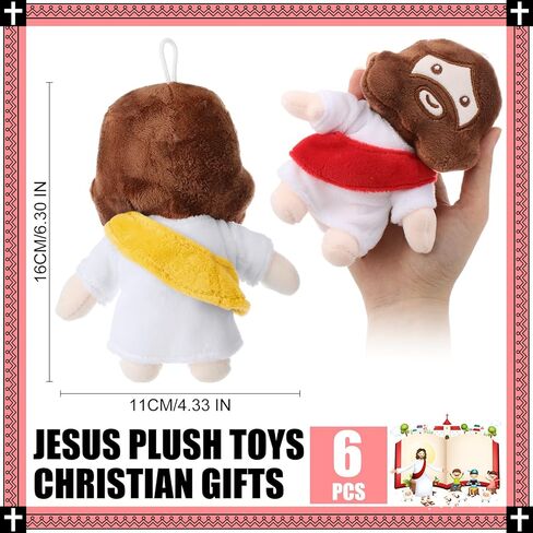 Barydat 6 Pcs 6" My Friends Jesus Plush Toys Christian Gifts Stuffed Jesus Plushie Doll Savior Plush Religious Figure for Kids Adults Christmas Day Baptism Gifts Party Favors(Multicolor) in Kuwait