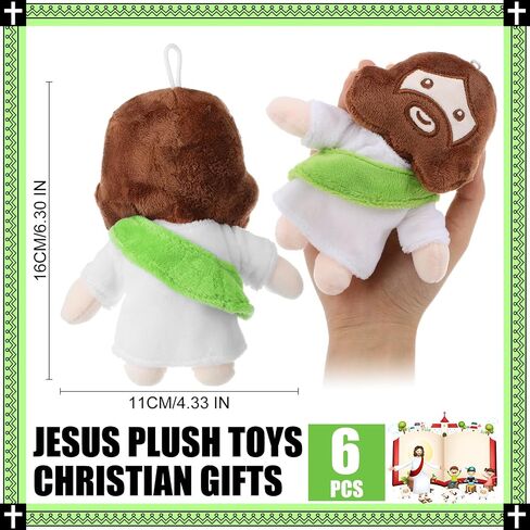 Barydat 6 Pcs 6" My Friends Jesus Plush Toys Christian Gifts Stuffed Jesus Plushie Doll Savior Plush Religious Figure for Kids Adults Christmas Day Baptism Gifts Party Favors(Multicolor) in Saudi Arabia