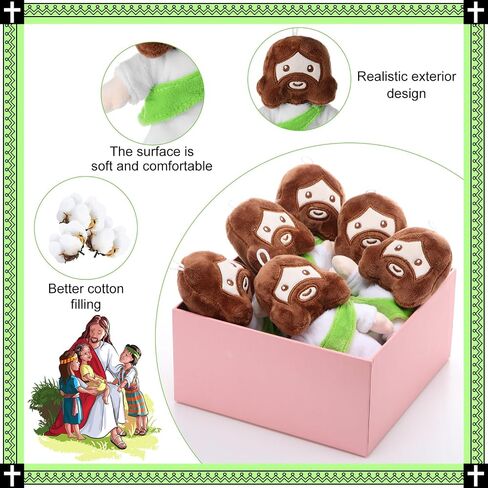 Barydat 6 Pcs 6" My Friends Jesus Plush Toys Christian Gifts Stuffed Jesus Plushie Doll Savior Plush Religious Figure for Kids Adults Christmas Day Baptism Gifts Party Favors(Multicolor) in Saudi Arabia