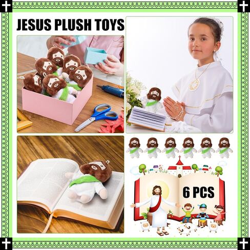 Barydat 6 Pcs 6" My Friends Jesus Plush Toys Christian Gifts Stuffed Jesus Plushie Doll Savior Plush Religious Figure for Kids Adults Christmas Day Baptism Gifts Party Favors(Multicolor) in Saudi Arabia