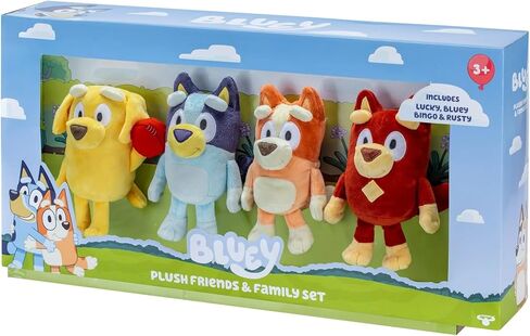 Bluey Plush Friends Set Box ، يشمل ، Bingo ، Lucky and Rusty ، 7.5 "- 8" Plush ، Ages 3+ in Kuwait