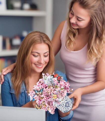 Cherry Blossom 3D Pop Up Card with Butterflies Floral Bouquet with Envelopes and Note Card for Birthdays Mother’s Day Anniversary Valentines Day and Special Occasions for Mom Grandma Wife and Friend in Kuwait