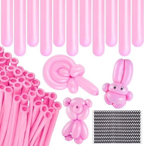 LovesTown 100PCS 260 Long Balloons, Twisting Animal Balloons Assorted Colors Thickening Latex Modeling Magic for Weddings Birthdays Festival Party Decoration in Kuwait