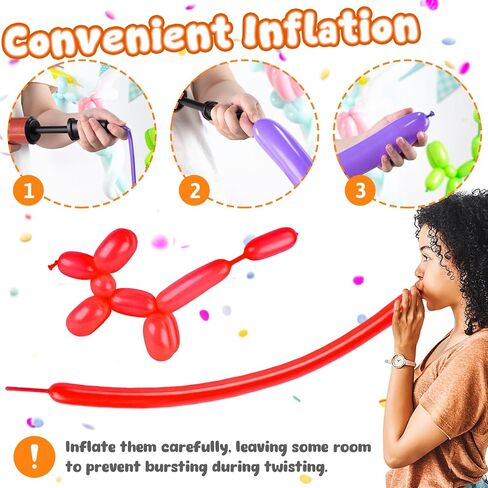 LovesTown 100PCS 260 Long Balloons, Twisting Animal Balloons Assorted Colors Thickening Latex Modeling Magic for Weddings Birthdays Festival Party Decoration in Kuwait