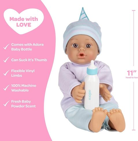 Adora Sweet Baby - 11" Soft & Cuddly Baby Doll, Realistic Features, Gentle Scent, Machine Washable, Lightweight & Easy to Hold | Adorable Playmate (Peanut) in Kuwait