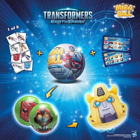 Transformers MiraBall Mystery Expandable MAXI Plush to Unbox, Collectible Squishy and Soft Plush with 4 Surprise, Limited Edition, Great Toy Gift for Kids Aged 3+ (4-Pack) in Saudi Arabia