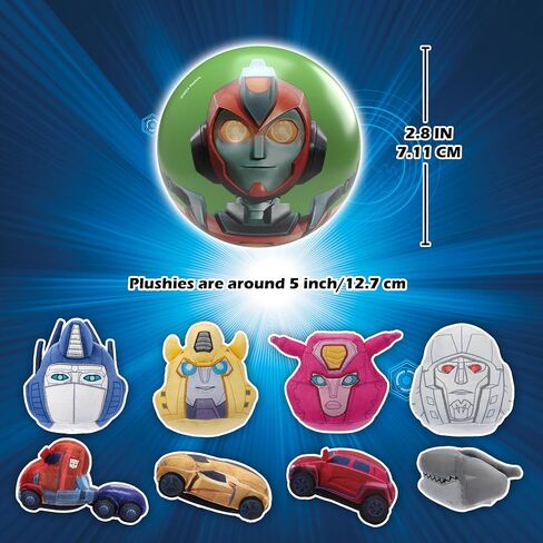 Transformers MiraBall Mystery Expandable MAXI Plush to Unbox, Collectible Squishy and Soft Plush with 4 Surprise, Limited Edition, Great Toy Gift for Kids Aged 3+ (4-Pack) in Saudi Arabia