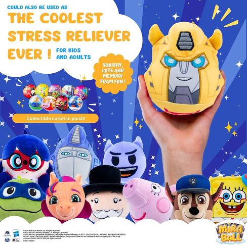 Transformers MiraBall Mystery Expandable MAXI Plush to Unbox, Collectible Squishy and Soft Plush with 4 Surprise, Limited Edition, Great Toy Gift for Kids Aged 3+ (4-Pack) in Saudi Arabia