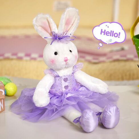 WEWILL 20'' Ballerina Bunny Stuffed Animal Rabbit Doll Adorable Soft Long Legs Plush Toys Girls Gift on Easter Birthday Spring Festivals in Saudi Arabia