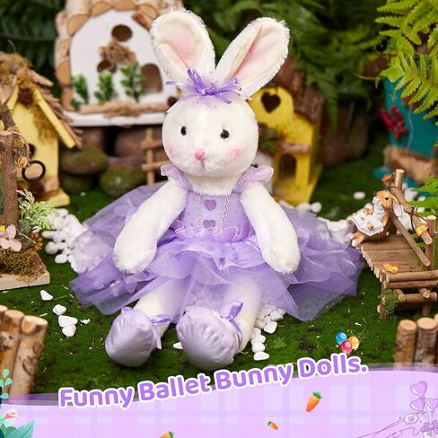 WEWILL 20'' Ballerina Bunny Stuffed Animal Rabbit Doll Adorable Soft Long Legs Plush Toys Girls Gift on Easter Birthday Spring Festivals in Saudi Arabia