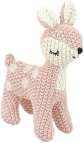 MON AMI Freja The Deer Knitted Plush Toy – 6", Plush Fawn Crochet Stuffed Animal, Newborn Gifts, Great Gift for Baby Shower in Saudi Arabia