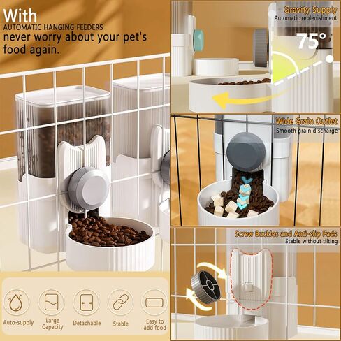 kathson 2PCS Hanging Automatic Cat Feeder Gravity Rabbit Food Dispenser for Cage Dog Food Bowl Pet Dry Food Self Feeding for Rabbit Puppy Kitten Hamster Chinchilla Guinea Pig in Saudi Arabia