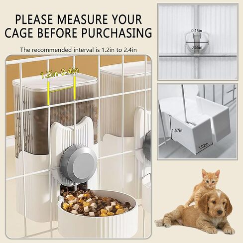 kathson 2PCS Hanging Automatic Cat Feeder Gravity Rabbit Food Dispenser for Cage Dog Food Bowl Pet Dry Food Self Feeding for Rabbit Puppy Kitten Hamster Chinchilla Guinea Pig in Saudi Arabia
