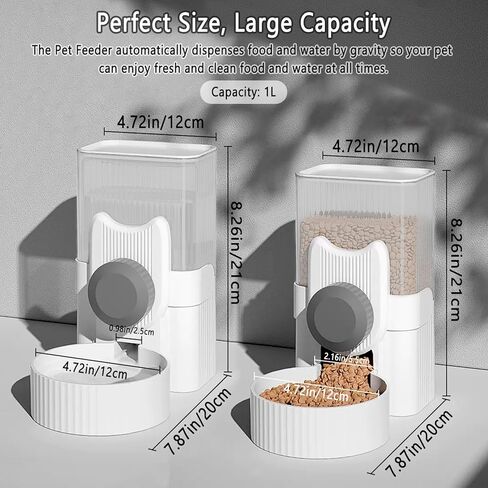 kathson 2PCS Hanging Automatic Cat Feeder Gravity Rabbit Food Dispenser for Cage Dog Food Bowl Pet Dry Food Self Feeding for Rabbit Puppy Kitten Hamster Chinchilla Guinea Pig in Saudi Arabia